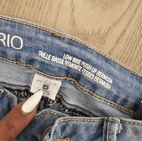 RIO Low Rise Bermuda Denim Shorts - Picture 2 of 3